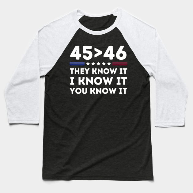 45 Is Greater Than 46 Baseball T-Shirt by Teewyld